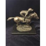 A commemorative bronze of Lester Piggott and Nijinsky by David Cornell