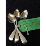 Three Georgian dessert spoons. London 1792. 100 grms
