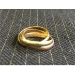 Cartier three gold ring 'Russian Wedding Ring' size H
