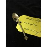 A decorative silver coffee spoon, Birmingham 1897