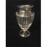 Glass urn shaped vase