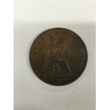 1853 Victoria copper penny 1d