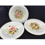 A set of six Victorian hand painted Royal Worcester plates with floral design, some AF