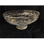 Large cut glass bowl with small chip