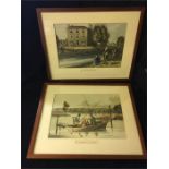 A pair of Edwardian fishing prints 'Fishing in a Punt' and 'Bottom Fishing'