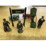 A selection of lead figures with a station theme