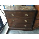 Three drawer chest of drawers