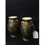 A pair of Satsuma vases signed KIN-KO-ZAN