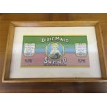 Framed label / commercial art of: Dixie Maid Brand Syrup