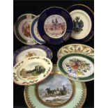 A selection of commemorative plates to include Prague, Shakespeare, Windsor Castle, Westminster