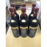 Six bottles of Barbi Brunello Di Montalcino 1981