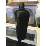 18th Century black glass Gin bottle