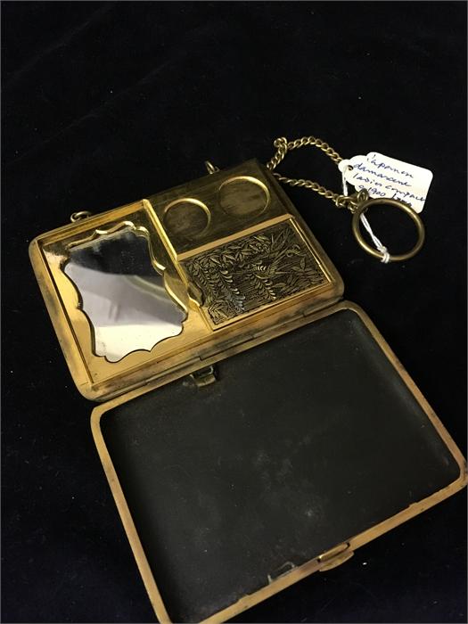 A Japanese damascene ladies compact c.1900 - Image 2 of 3