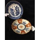 Chinese saucer c.1760 and a Chinese saucer (Blue) c.1780 blue