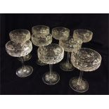 Cut glass Champagne Coupe glasses