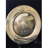 A solid silver plate 800grms