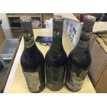 Three bottles of Chateau Haut Brion Pressac 1968