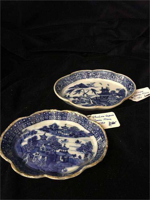 Chinese Spoon tray c.1780 and Chinese Spoon tray c.1780