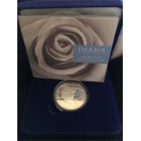 A Diana Princess of Wales boxed silver proof memorial coin