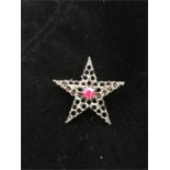 A star shaped brooch with gold back