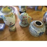 Three Chinese pots to include a tea pot, one AF