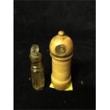 Original Dralle boxwood lighthouse box and perfume bottle.