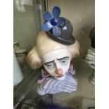 Lladro clown with blue flower in hat No. 5130
