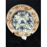 A Chinese Imari and blue plate c.1720/30