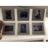 Six colour cells in slide frames of U2 and a colour print of "The Edge" - from the 1989 Rattle and