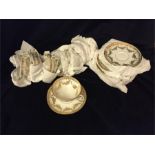 Limoges set of eight White with gold detail Teacups and saucers.