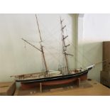 A large handmade model ship