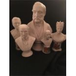 A selection of Parian ware busts to include Lord Kitchener, Alexandra of Denmark, Admiral Sir