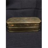 Dutch east India Company 18th Century brass tobacco box dated 1754