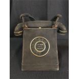 Anne-Marie Telephone Bag French, 1950s Black suede, with receiver as frame, gold dial, marked in