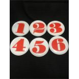 A set of numbered coasters by Waechtersbach (Western Germany)