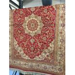 1.90 x 1.40 Red Ground Kashan Rug