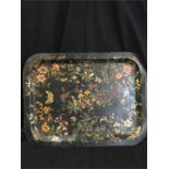 A French hand painted metal tray,