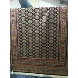 2.30 x 1.60m Blue Ground Bokhara carpet