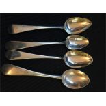 Four silver dessert spoons (150g)