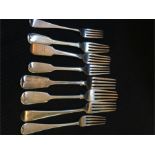 A selection of silver forks (415g)