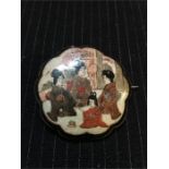 Japanese enamel and silver brooch