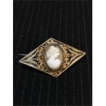 A silver cameo brooch