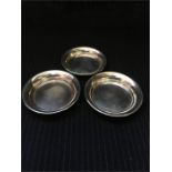 Three silver pin trays (137g) Hallmarked Birmingham 1939/40