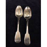 Pair of Georgian desert spoons marked London 1795. 93gms