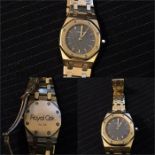 Audemars Piguet Royal Oak Model Number 6007BA, with a gold Montre bracelet. No 55