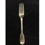 Georgian silver table fork marked London 1825. 62.5gms