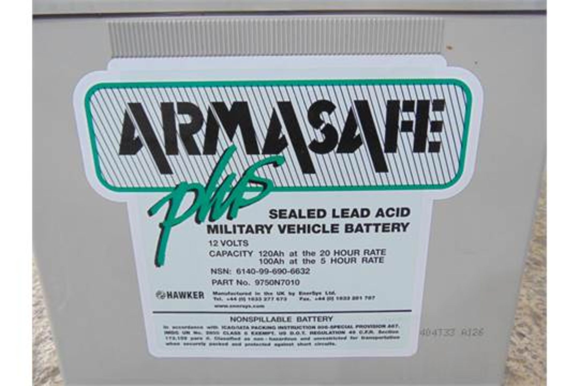 Hawker Armasafe Plus 12FV120 Battery - Image 3 of 5