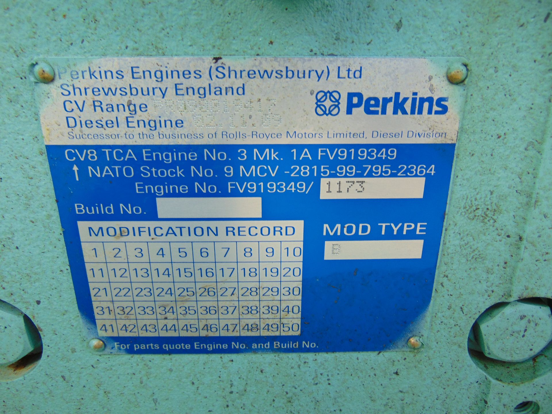 Rolls Royce-Perkins CV8 TCA550 17.4L Diesel Power Pack - Image 12 of 13