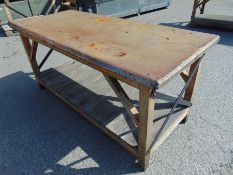 Wooden Steel Topped Work Bench