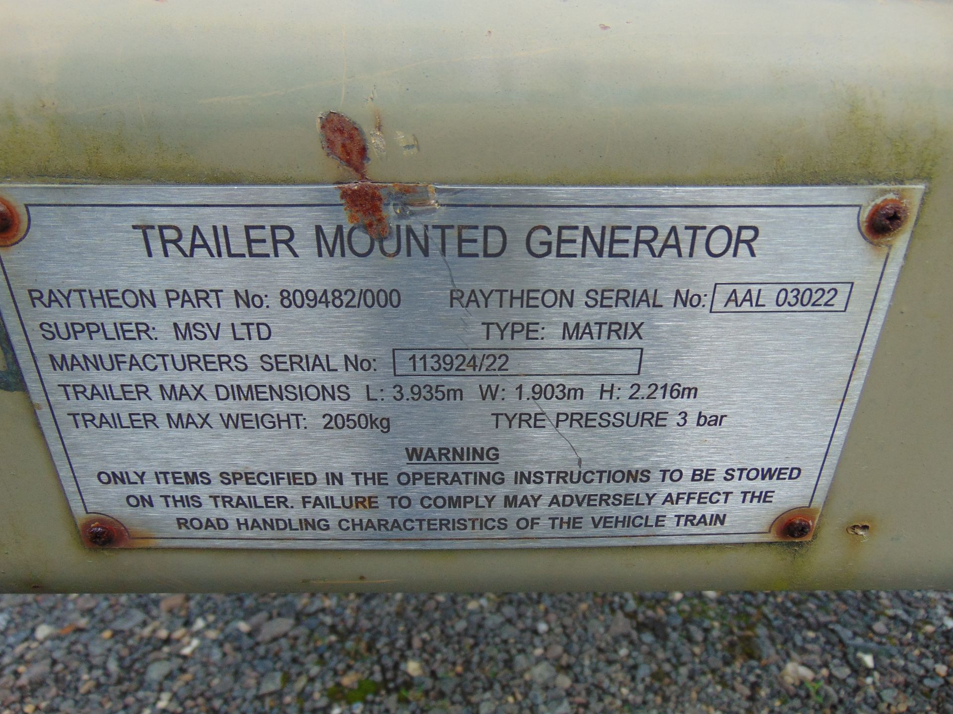 Single Axle Plant/Generator Trailer - Image 7 of 7